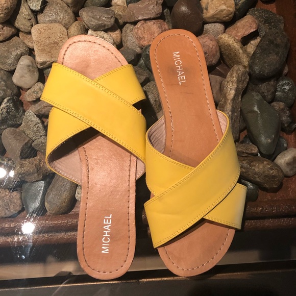 yellow beach sandals